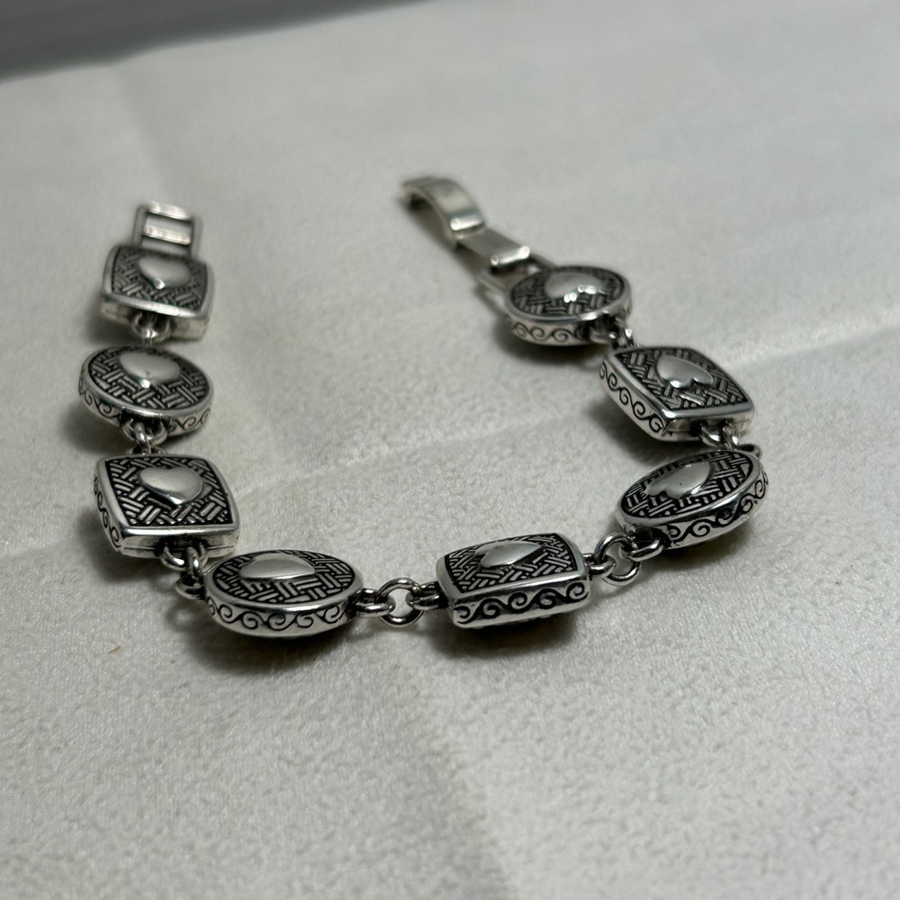 Brighton Heiress Bracelet Two-tone Silver Gold Plated 8" Adjustable - Picture 8 of 12